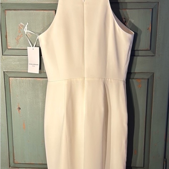 NWT Amanda Uprichard Cream Strap Halter Neck Sheath Mini Dress Size S Stunning - Picture 5 of 9